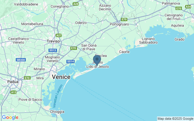 Kaart met locatie Lido di Jesolo